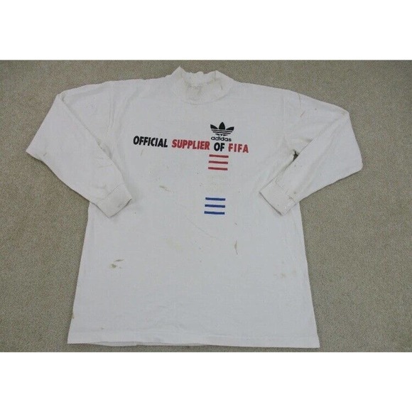 VINTAGE Adidas Adult Small White Fifa Soccer Shirt - Picture 6 of 12